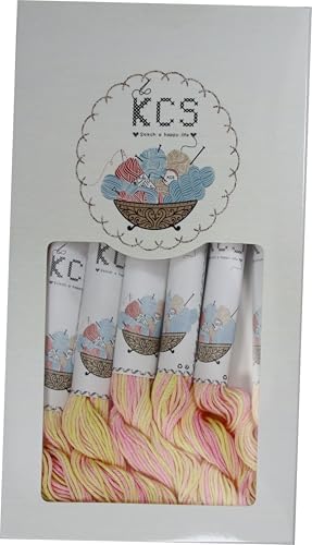 KCS Big skeins of 25 Meters Size 25 Color Variegated Cross Stitch Stranded Threads,6 skeins,4160