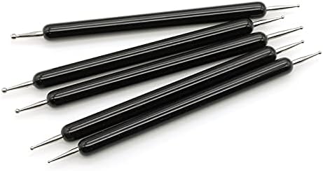 4 Set Embossing Stylus Double End Tracing Dotting Tool, 20 Pcs Ball Embossing Stylus Double End Tracing Dotting Tool for Pottery Clay Craft, Embossing Art (Black)