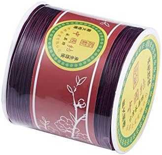 100 Yards 0.8mm Braided Nylon Crafting Thread Chinese Knotting Beading String Macrame Cord Rope for Necklace Bracelet Jewelry Craft Making, Purple