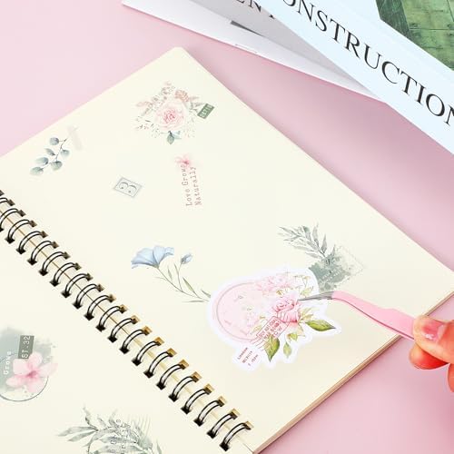 2 Pcs Sticker Tweezers, Craft Tweezers Scrapbooking Tools Precision Tweezer Pink Cute Crafting Tweezer for Stickers Lashes Electronics Scrapbooking (Pink)