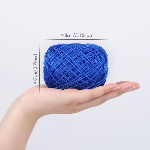 NICEEC 2 Skeins Polyester Plastic Yarn Hand-Knitted Yarn-07#Blue
