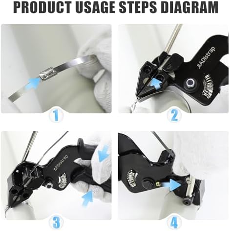 Heavy Duty Banding Strapping kit Contain 100Pcs 0.18"x 11.8" 304 Stainless Steel Zip Ties Self-Locking & Tensioner with Cutter Tool Glove