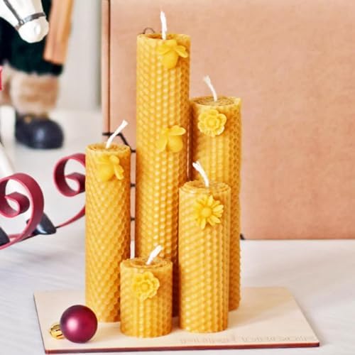 Oungy 24pcs Beeswax Sheets 8x8 Inch Include Cotton Wick