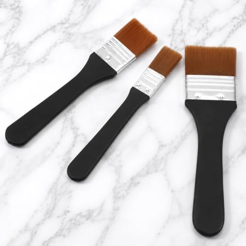 3PCS Large Paint Brush Wide Flat Acrylic Paint Nylon Bristle Varnish Brush