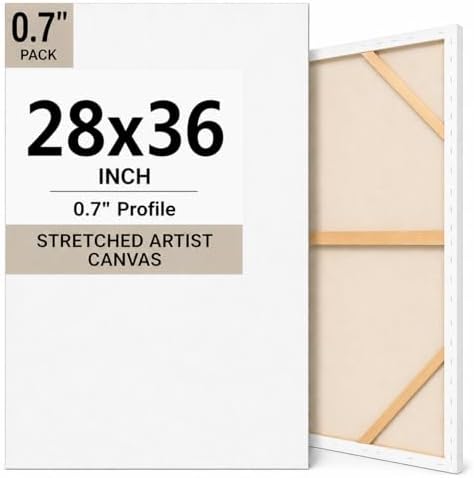 Professional Blank Stretched Canvas for Painting – Extra Large 32x54,36x48,32x46,32x50,32x54 Inch - Thick 0.71 inch 100% Cotton Primed Panels Frame White Canvas for Acrylic, Oil Watercolor (28x36)