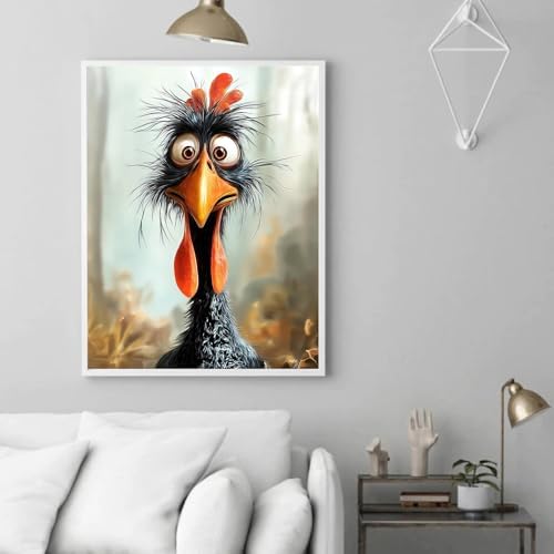 Jiqinsiye Chicken Paint by Numbers Kit for Adults,DIY Painting Kits on Canvas,Fowl Color by Numbers,Large Adult Paint by Number for Gifts,Home Wall Decor
