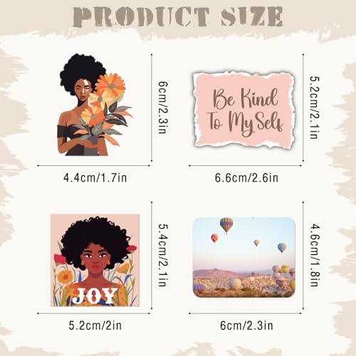 Vision Board Supplies Scrapbook - 50 Pcs Black Girl Travel Stickers