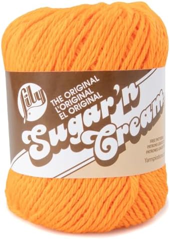 Craft County 100% Cotton Yarn Medium (Size 4) – Weaving, Knitting, and Crochet – Hot Orange (120 Yards)