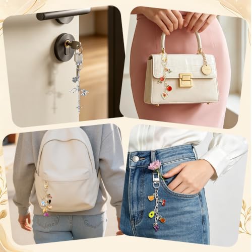 Wurosi 24 Sets Keychain Making Kit for Bag Charm with Package,Gold & Silver