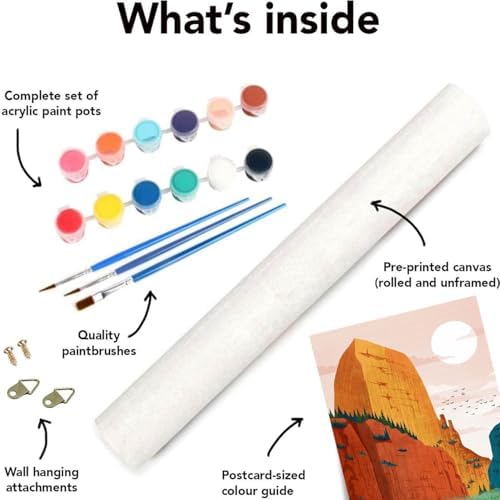 HOIYLDS 6 Packs Paint by Number for Adults Beginners, National Park Painting by Number Kits on Canvas Without Frame,Lanscape Craft Arts for Home Wall Decor