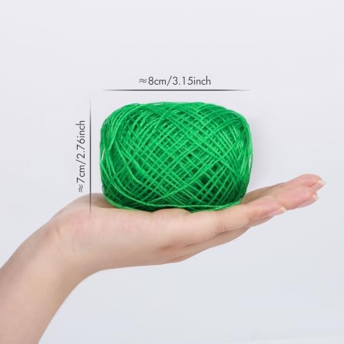 NICEEC 2 Skeins Polyester Plastic Yarn Hand-Knitted Yarn-11#Grass Green