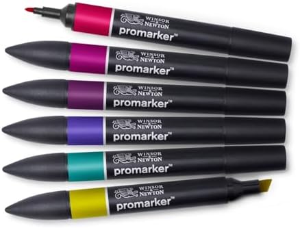 Winsor & Newton ProMarker Set, 6 Count, Rich Tones