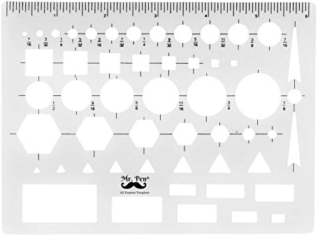 Mr. Pen French Curve and Template Ruler Set, 6 Pieces