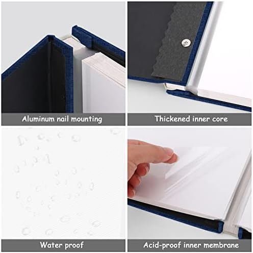 Zesthouse Photo Album Self Adhesive Pages, 60 Pages Magnetic Scrapbook Albums with Sticky Page, Photos Album Holds 8x10 & 5X7 & 4x6 & 6x8 & 3x5, Large Picture Book Ideal Gift for Family Wedding Baby