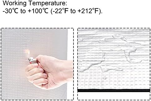 uxcell Insulation Sheet, 2mx1mx5mm Embossed Aluminum Foil Waterproof Heat Resistant Thermal Barrier, for Roof Wall HVAC Duct Pipe, Rubber Foam