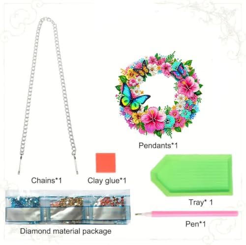 RYMILIE Hanging Diamond Art Kits for Adults Floral Butterfly