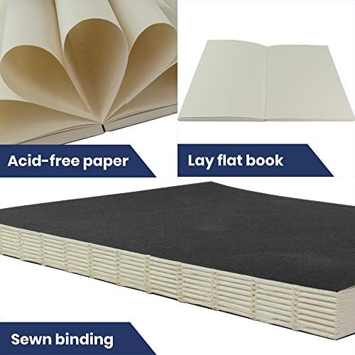 LayFlat Sketchbook - 5.5 x 8.25 Inches - Black Blank Note Book, 64 Sheets, Thick 100gsm Paper…