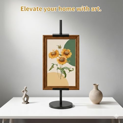 Adjustable Tabletop Easel Stand for Picture Frames, Picture Easels for Display, Gold Easel, Picture Frame Stand, Adjustable Art Easel.(18inch,Black)