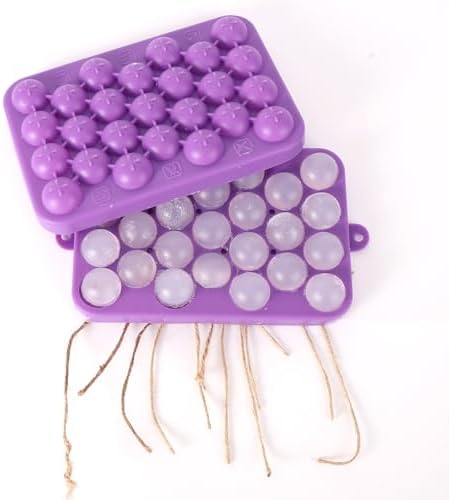 DIY Silicone Grape Soap Mold with 2 Hemp Ropes, Reusable Handmade Grape Shape Soap Mold Kit for Crafting Homemade Making Supplies Creative Gift Idea for Adults & Beginners (Purple)