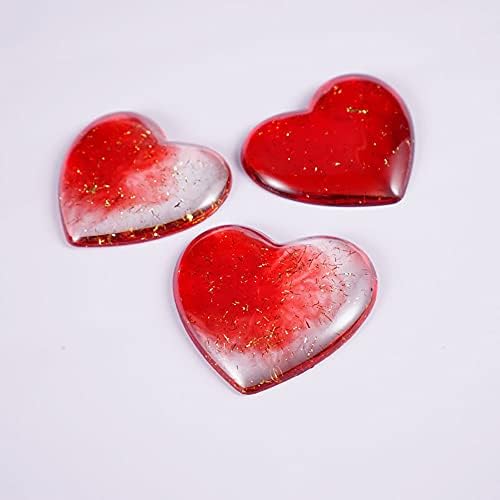 Heart Shape Epoxy Mold 9Pcs 5.2 x 4.2cm DIY Resin Casting Jewelry Love Heart Keychain Pendant Making Silicone Mold