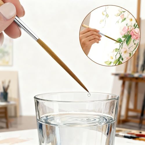 3 Pcs Rigger Liner Brushes Scroll Pinstriping Brush Extra Long Liner Brushes Fine Tip Paint Brush Set for Filling Corners Marking Outlining Creating Edge Borders Watercolor Acrylic Detail Painting