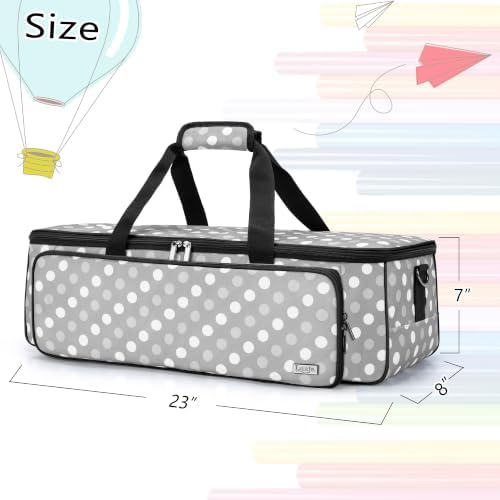 LUXJA Carrying Bag for Cricut Die-Cutting Machine and Supplies, Gray Dots