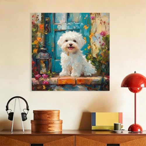 Pxzcrypha Dog Paint by Numbers Kit for Adults Beginner 16x16inch