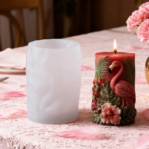 Bird Animal Cylinder Molds Silicone Wave Spiral Candle Mold - Silicone Resin Casting Molds for Candle & Resin & Soap Craft Supplies