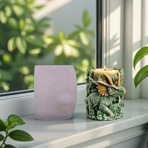 Large Dragon Animal Cylinder Molds Silicone Wave Spiral Candle Mold - Silicone Resin Casting Molds for Candle & Resin & Soap Craft Supplies