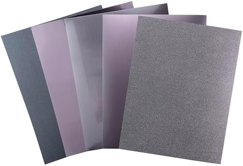 Shimmer Cardstock Paper 8.5 x 11- Assorted Glitter, Metallic, and Pearl Sheets for Crafts, Scrapbooking, Card Making - 20 Pack, 85lb Heavyweight, 230 GSM, Charcoal