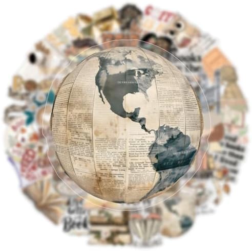 50 Pcs PET Clear Retro Reading Stickers - Book Lover Theme Waterproof Vinyl Decals for Laptops, Luggage, Literary Decor (Retro Reading)