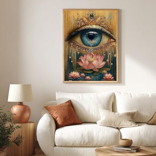CRZMODE Eye Paint by Numbers Kit for Adults, Eye Paint by Numbers for Adults, Acrylic Painting Crafts for Home Decor Gift (16x20inch)