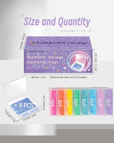 forever young 8PCS Diamond Painting Storage Containers Trays