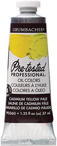 Grumbacher Pre-Tested Artists Oil Colors Cadmium Barium Yellow Pale P036 1.25 oz.