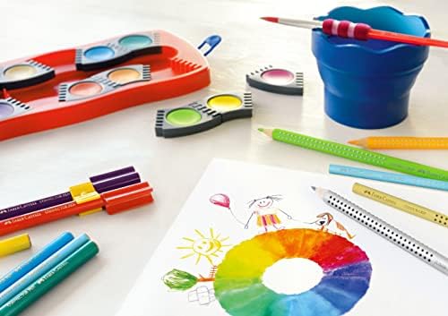 Faber-Castell Connector Watercolor Paint Set, 12 Colors, Washable Watercolors for Ages 6–8+