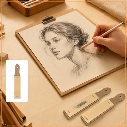9 PCS Sandpaper Sharpener, 12 Sheet/PCS Sandpaper Block for Drawing