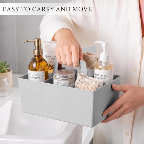 Multipurpose Caddy Organizer with Handle Plastic Desk Storage, Gray