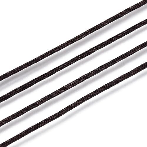 Nylon String for Bracelets, 0.6mm Nylon Beading Thread 43 Yards Friendship Bracelet String Chinese Knotting Cord for Kumihimo Necklaces Tassels Jewelry Crafts (Coconut Brown)