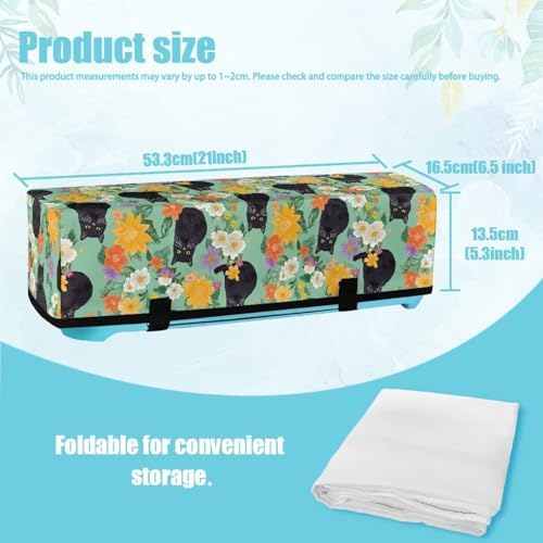 Binienty Black Cat Flowers Cutting Machine Dust Covers, Cute Animal Print Scrapbooking Die-Cut Machine Protector Universal for Most Standard Cutting Machines, Housewarming Gifts