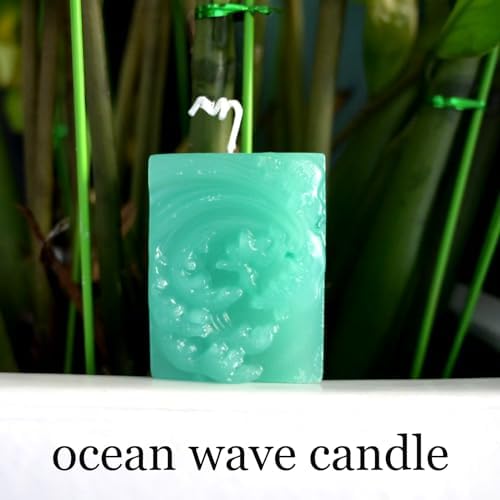 Ocean Wave Soap Molds, Square Sea Waves Silicone Mold 4-Cavity | Rectangular Wave Silicone Molds for Nautical Pattern DIY Homemade Soap Candle Making Lotion Cake Chocolate Pastry Pudding