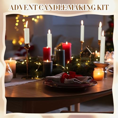 Yuntau 24 Pcs Beeswax Candle Making Kit, 8 x 8 Inches, White
