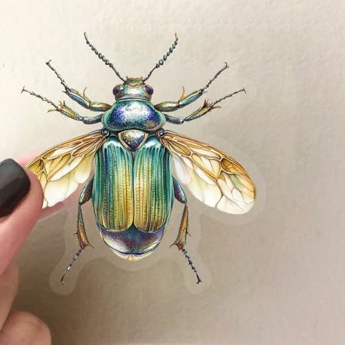 50pcs Nature Insect Stickers for Teen Water Bottle, Transparent Realistic Bug Sticker, Waterproof PET Decals for Bumper, Laptop, Skateboard, Luggage, Phone, Bicycle