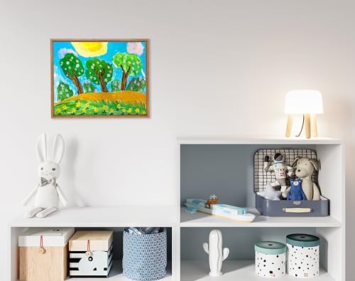 SNOWECRAFT Blank Canvas | 11x14 in Modern Framed Art in Natural Wood Color