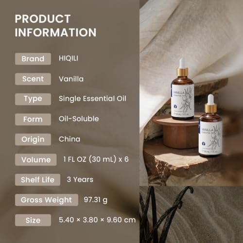 HIQILI Vanilla Essential Oil Set, Value Pack for Family, Business Supply