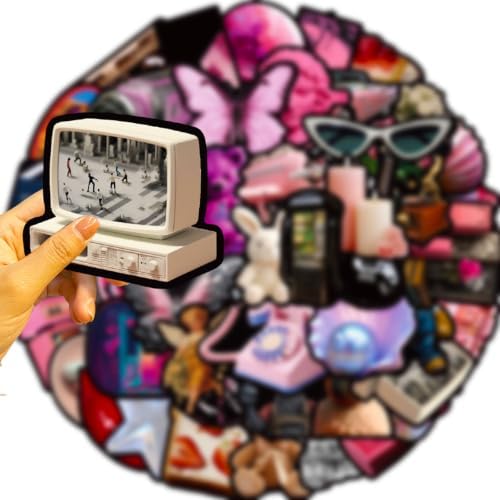 DothRayan 100Pcs Cool Trendy Y2K Stickers, Aesthetic Downtown Girls Stickers Pack for Water Bottle Funny Waterproof Sticker for Teens Adults Vinyl Decals for Laptop Skateboard Party Supplies