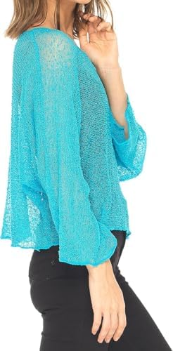 Women Knit Poncho Top Sheer Crochet Shawl Cover Up