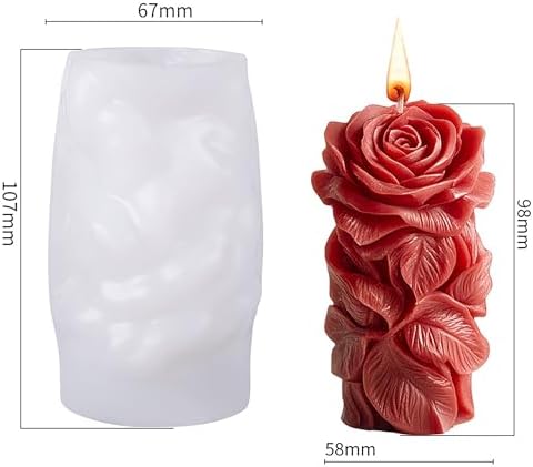 Succulent Flower Silicone Wave Spiral Candle Mold - Silicone Resin Casting Molds for Candle & Resin & Soap Craft Supplies