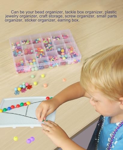 8 PCS 36 Grids Bead Organizer Box Plastic Box Clear Box Organizer 3600 Tackle Box Organizer Bead Containers Plastic Organizer Compartment Organizer Box Jewelry Earring Organizer (8 Pcs)