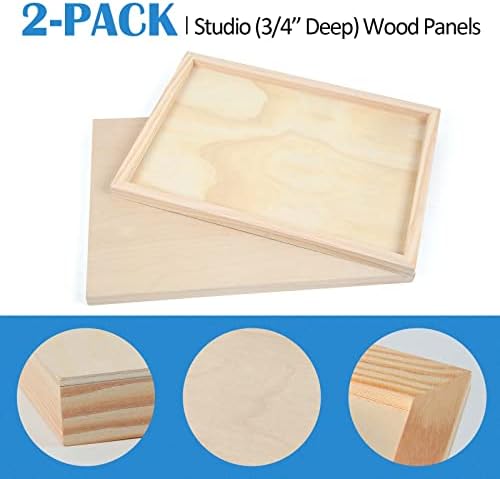 Falling in Art 2 Pack 12x18 Unfinished Birch Wood Panels Kit for Painting