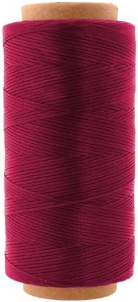 Mandala Crafts 150D 0.8mm Burgundy Flat Waxed Thread for Leather Sewing